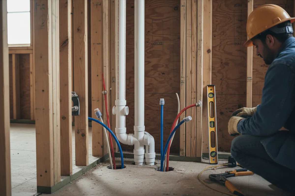 Drain and supply rough-in during Drain Cleaning in Garvin